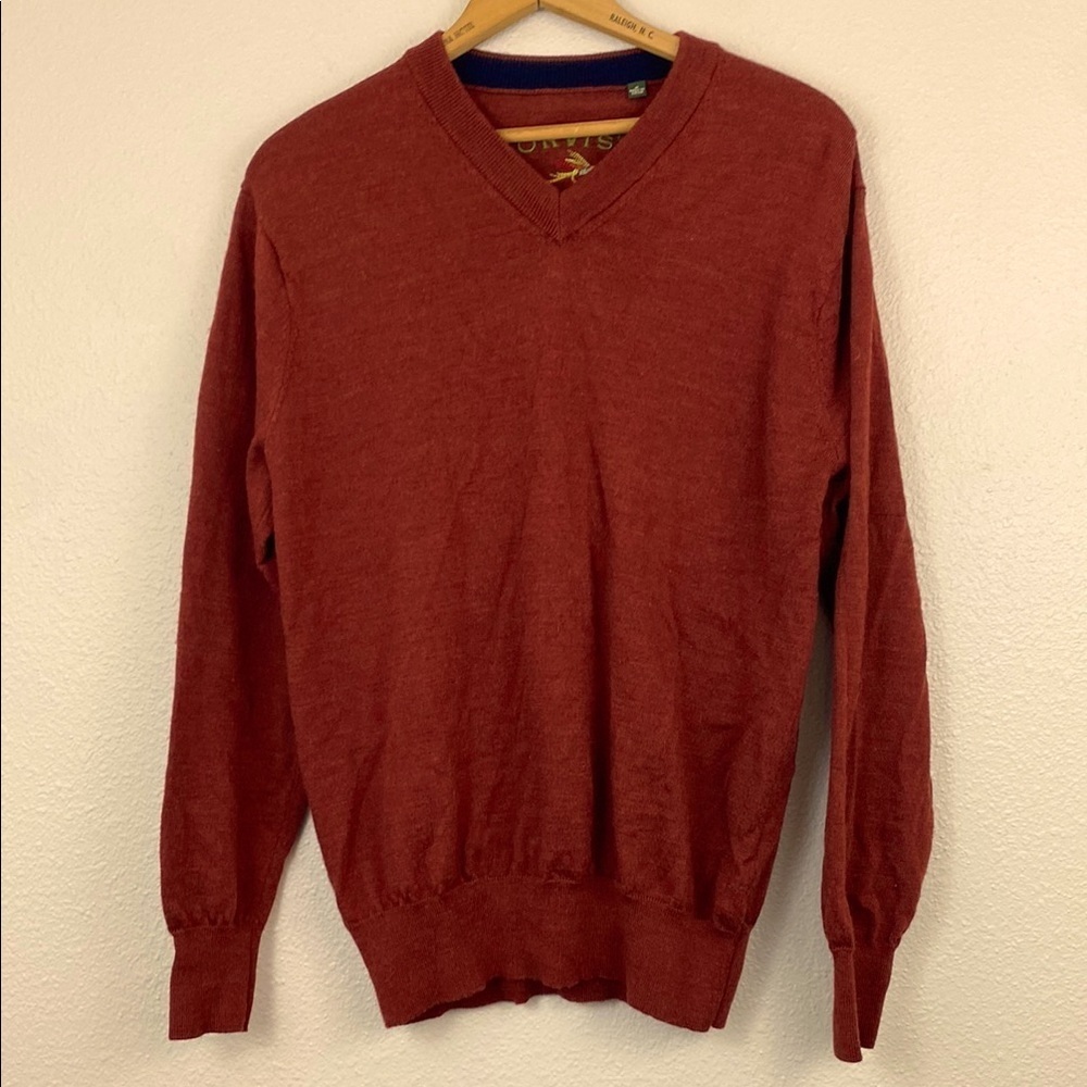 Orvis Merino Wool V Neck Sweater Size M